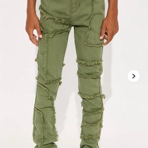 Fashion Nova Kids Green Distressed Jeans